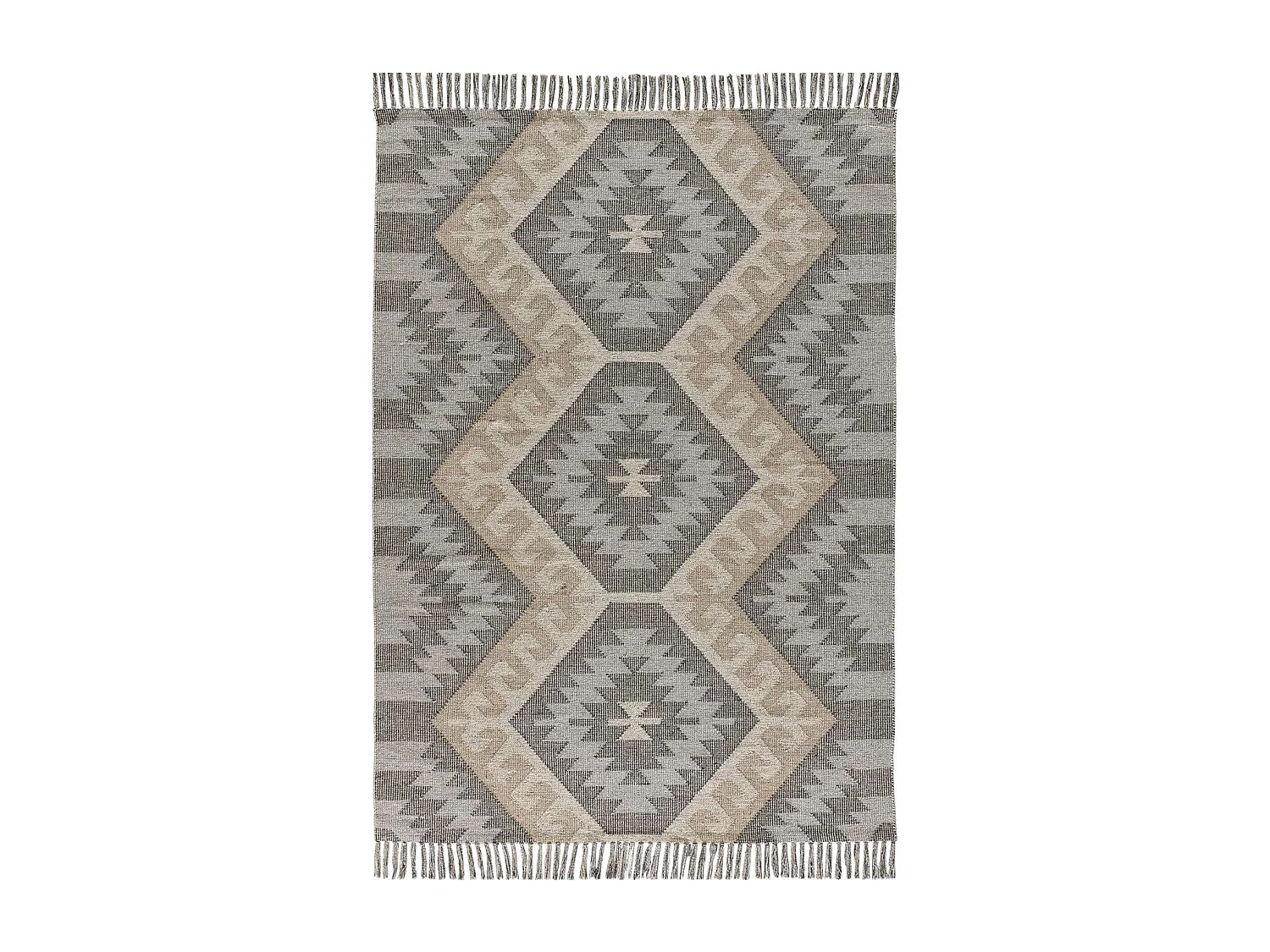 Kurzflorteppiche - ethnisch - grau - 120x170 cm - CHANDIA