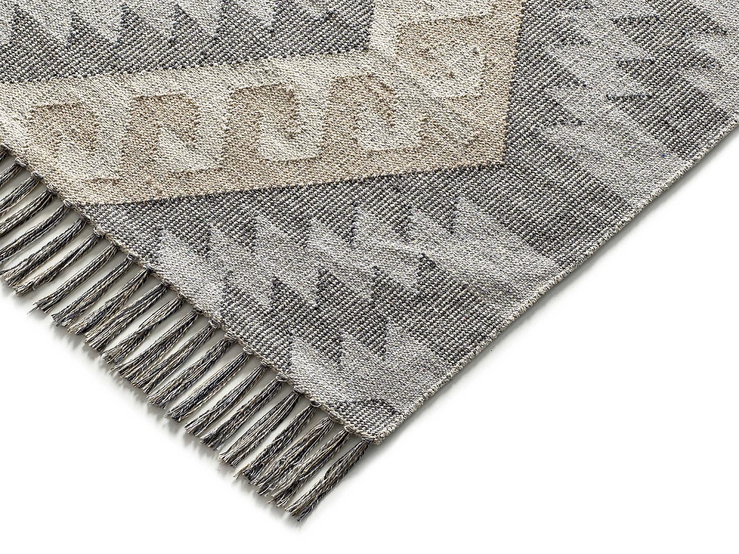 Tapis intérieur - ethnique - gris - 120 x 170 cm - CHANDIA