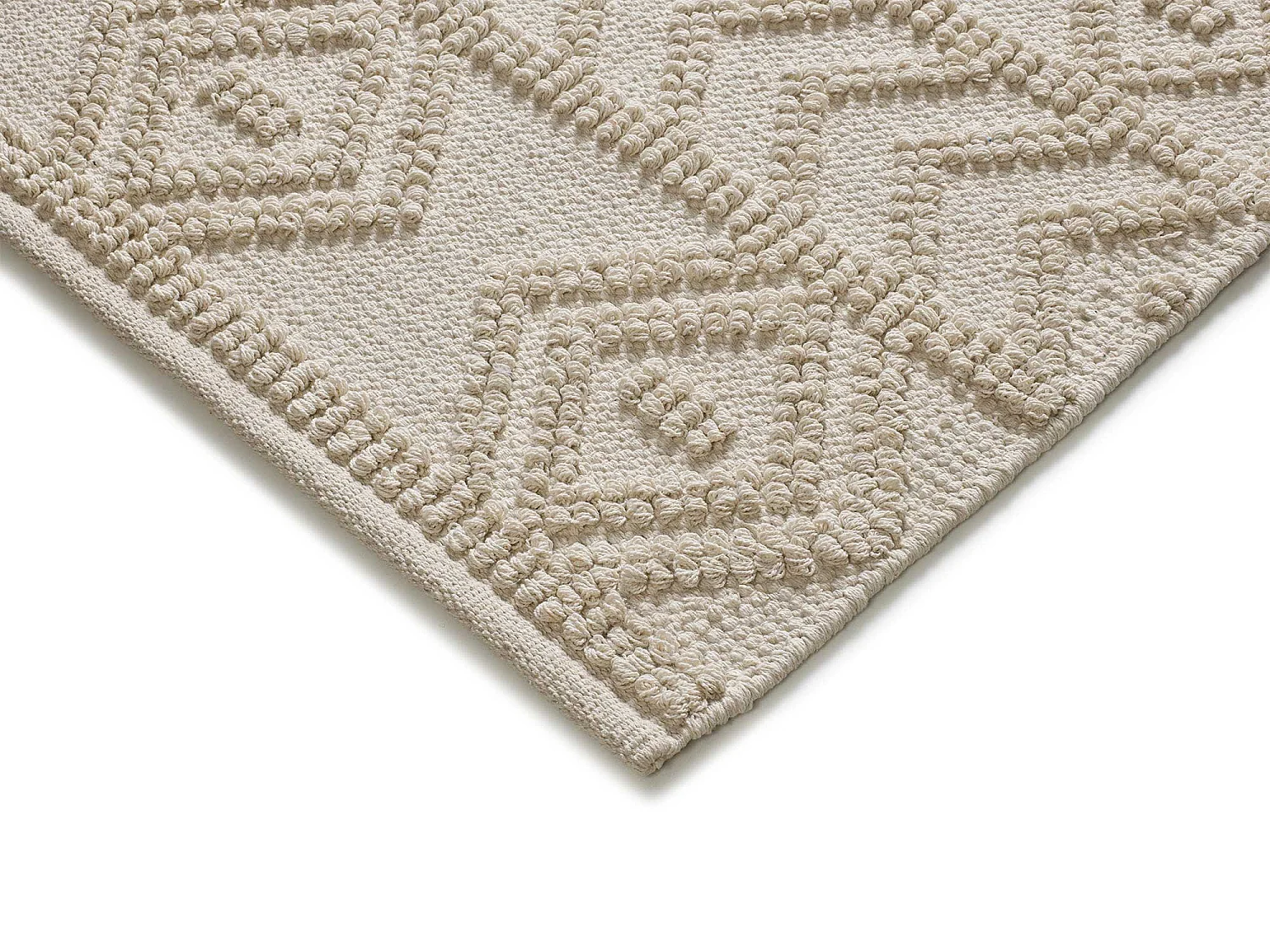 Kurzflorteppiche - ethnisch mit relief - creme - 60x90 cm - PAMUK