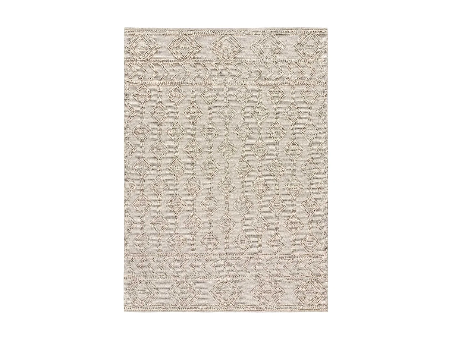 Kurzflorteppiche - ethnisch mit relief - creme - 60x90 cm - PAMUK