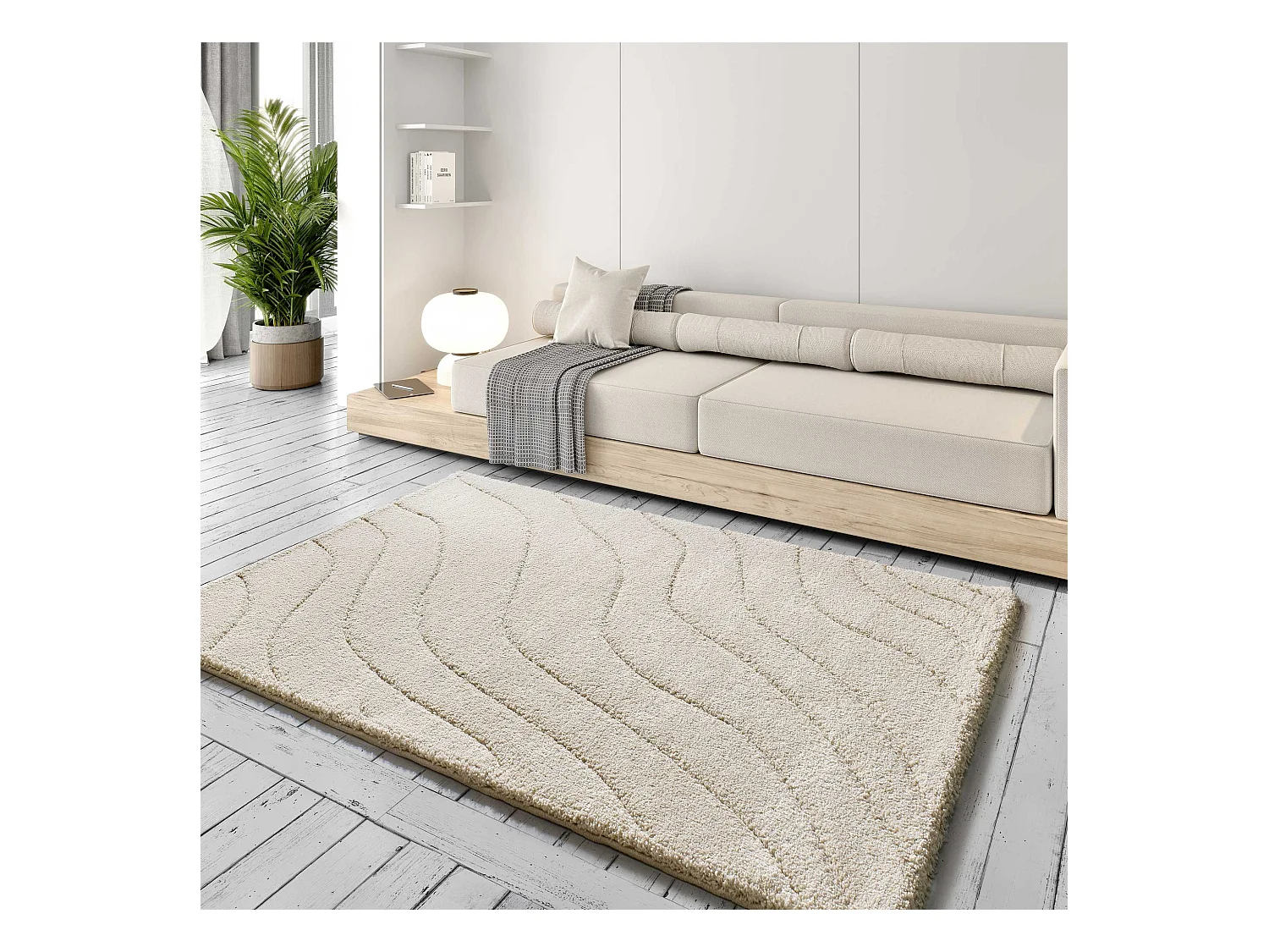 Hoogpolig tapijt - shaggy - wit - 160x230 cm - MOLIER