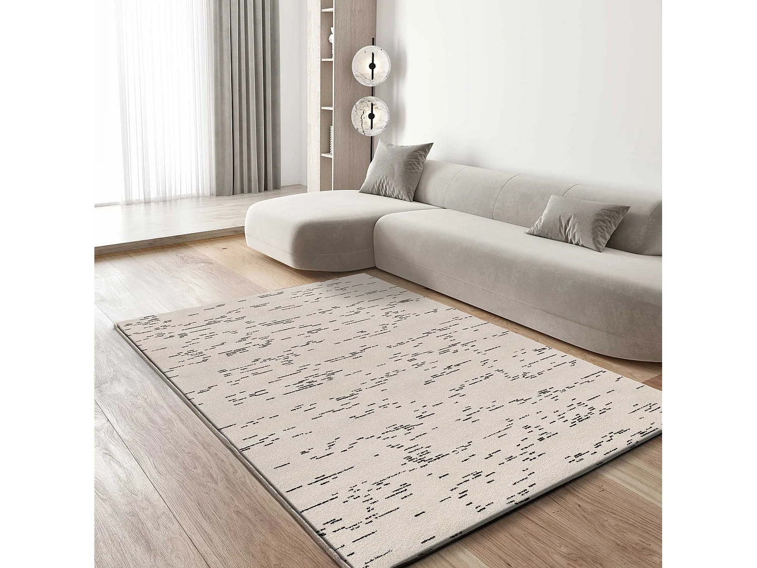 Tapis intérieur - abstrait - blanc - 200 x 290 cm - RETRO