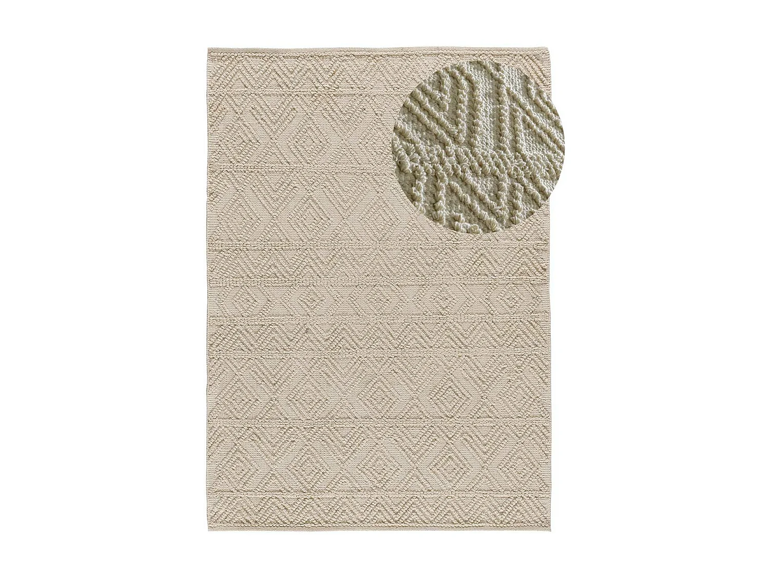 Tappeto interno - etnico in rilievo - crema - 120 x 170 cm - PAMUK