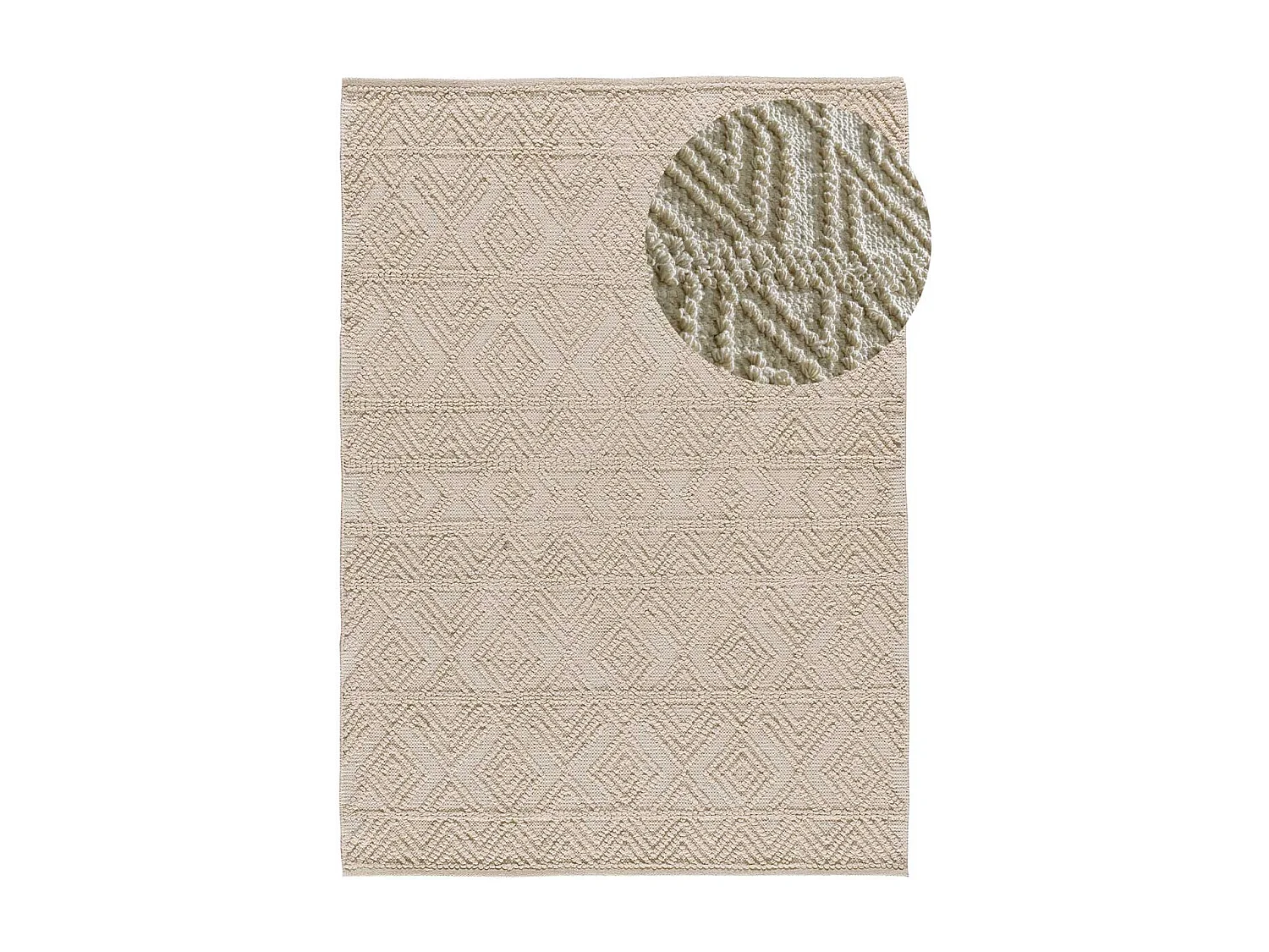 Tapete interior - étnico em relevo - creme - 120 x 170 cm - PAMUK