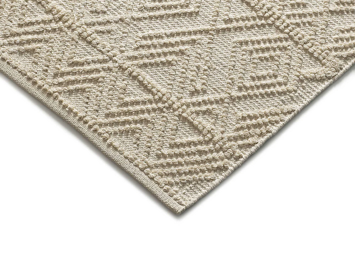 Tapete interior - étnico em relevo - creme - 120 x 170 cm - PAMUK