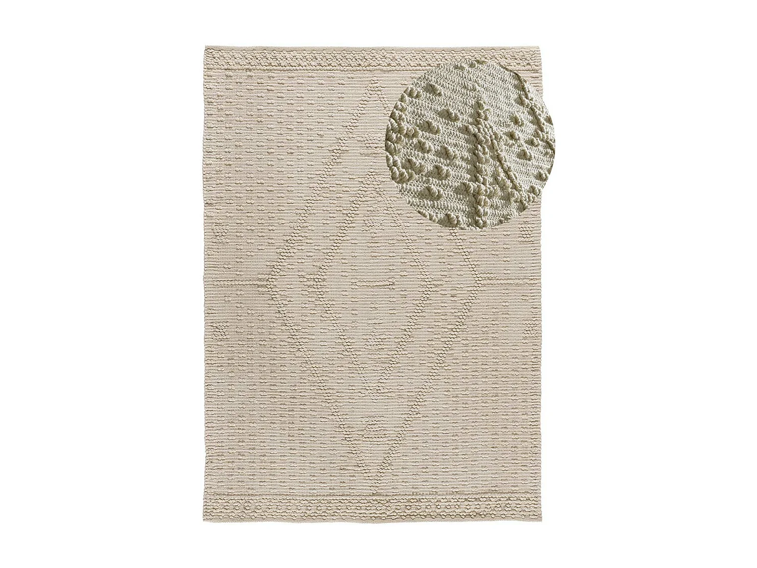 Kurzflorteppiche - ethnisch mit relief - creme - 120x170 cm - PAMUK