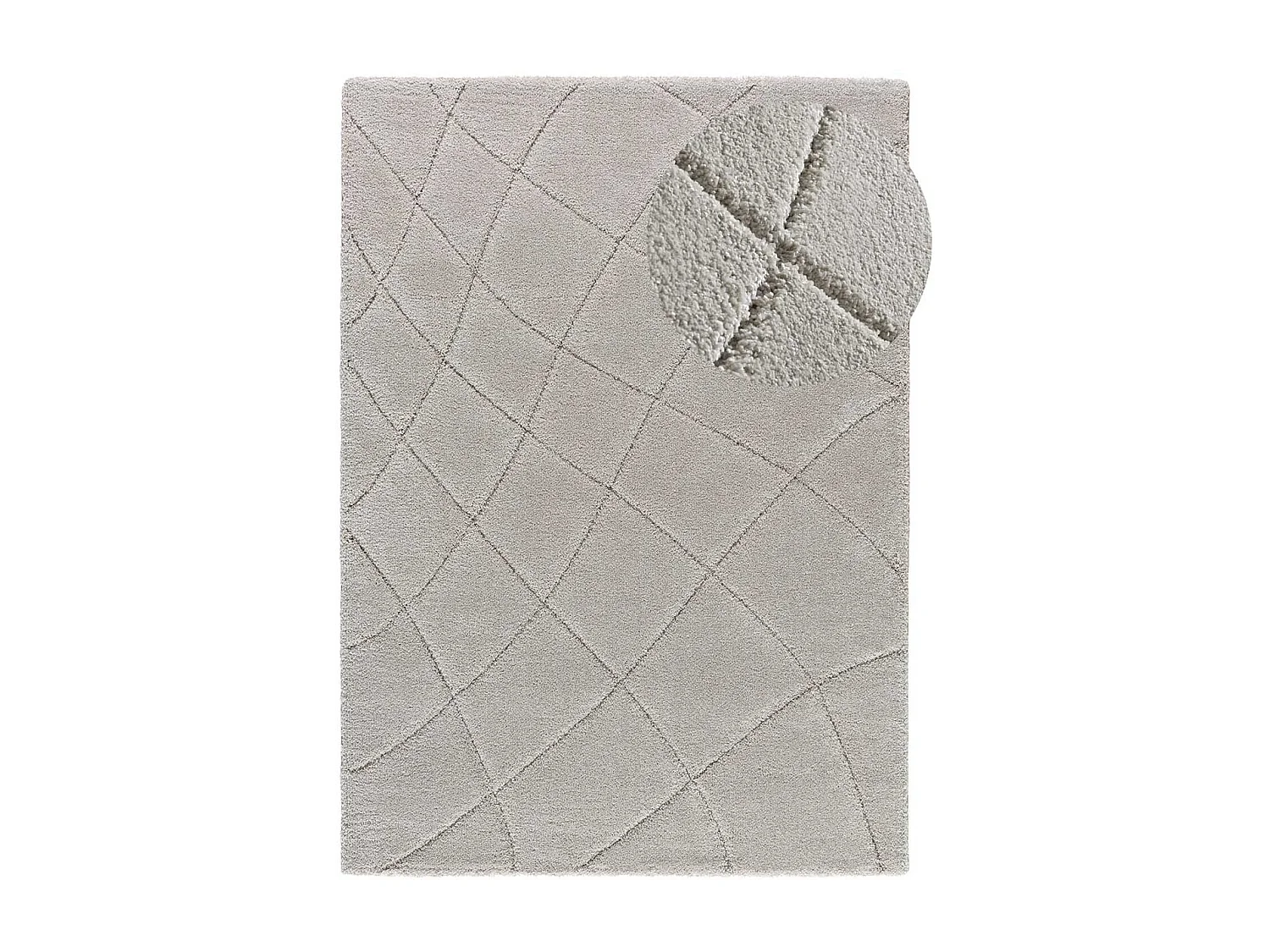 Hochflorteppich - shaggy - silber - 80x150 cm - MOLIER