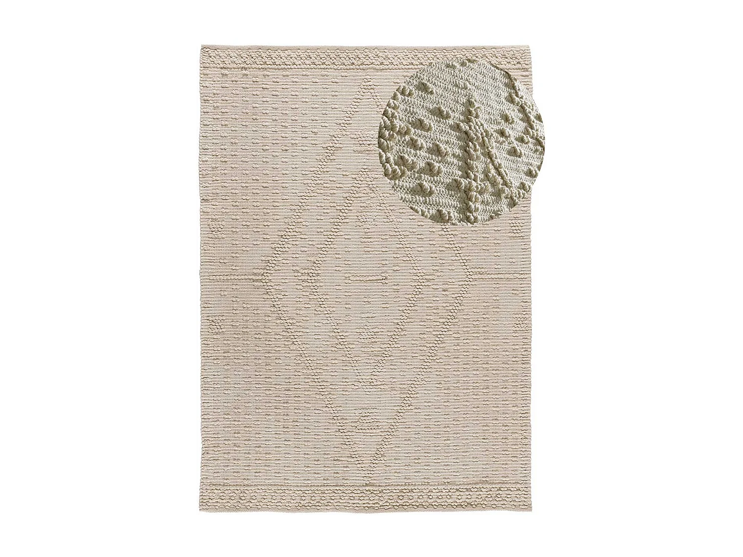 Kurzflorteppiche - ethnisch mit relief - creme - 160x230 cm - PAMUK