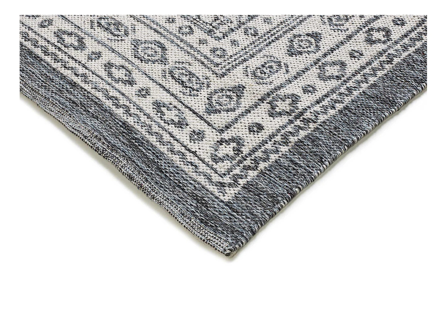 Kurzflorteppiche - ethnisch - blau - 80x120 cm - CHANDIA