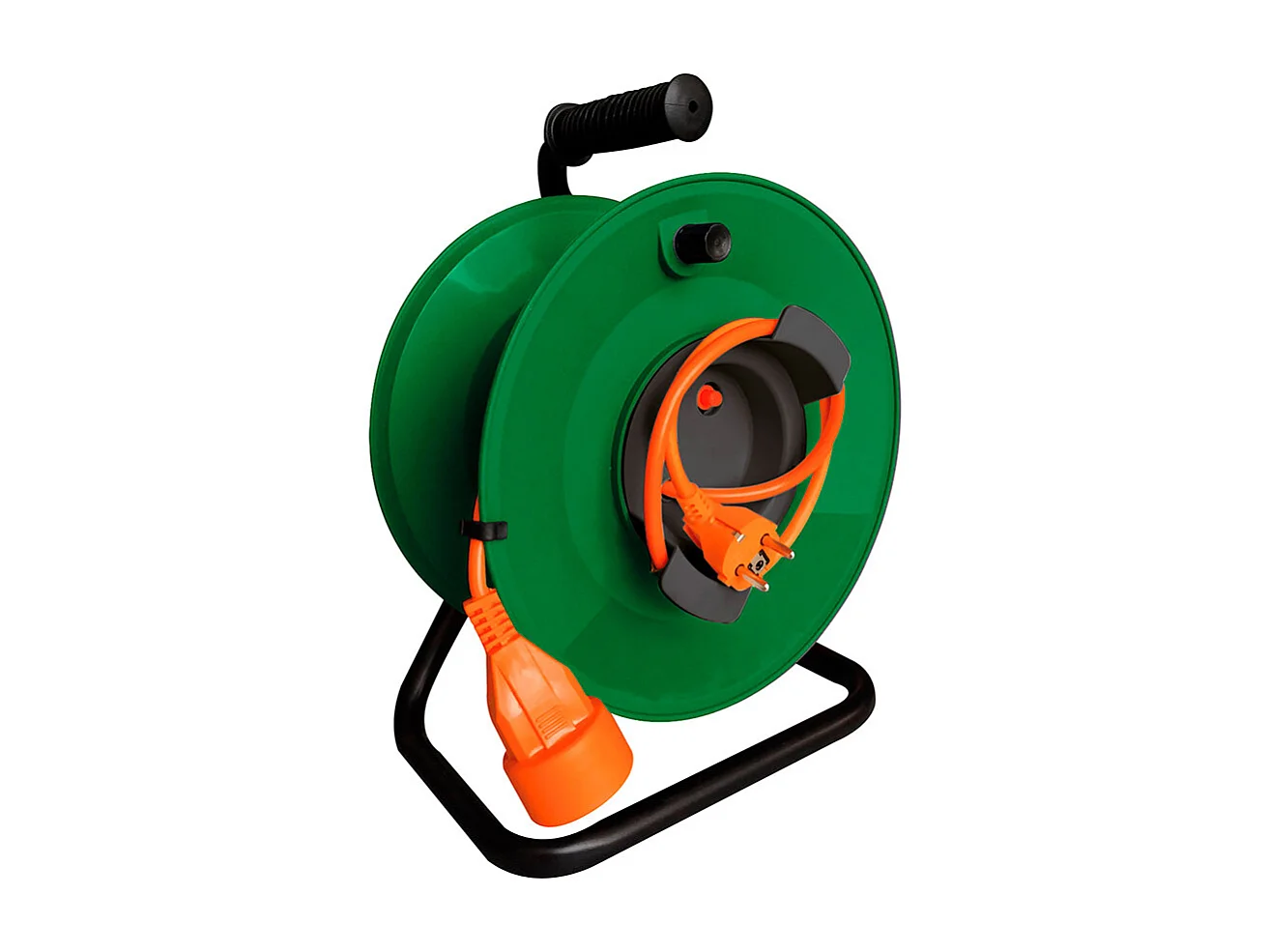 Enrouleur jardin vide précâblé 3G1,5mm² 70cm + coupe circuit Noir - Zenitech