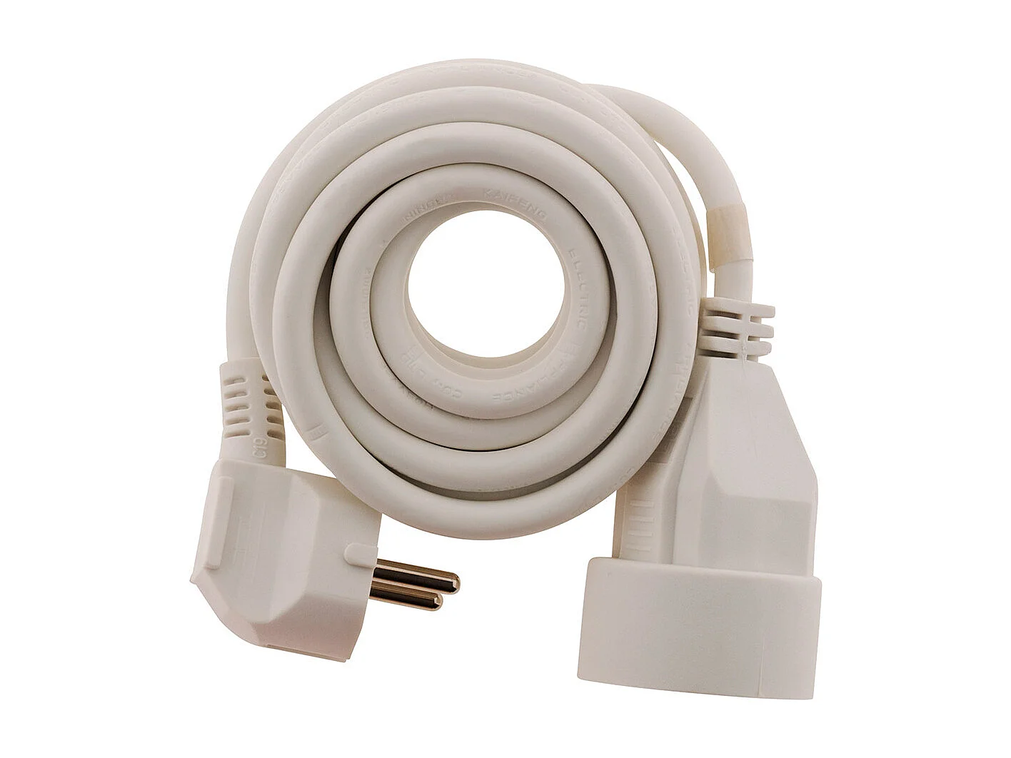 Prolongateur 16A 2P+T HO5VV-F 3G1,5mm² - blanc 10m - Zenitech