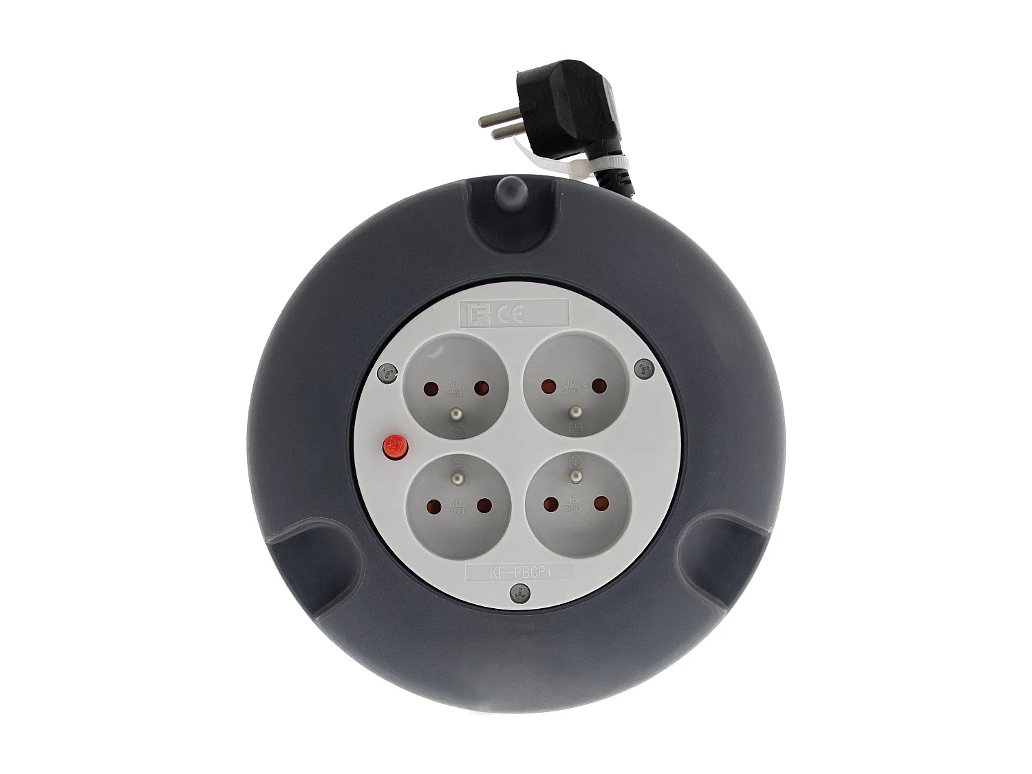 Enrolador H05VV-F 4 tomadas 3G1,5mm² 4m + disjuntor - Cinza - Zenitech