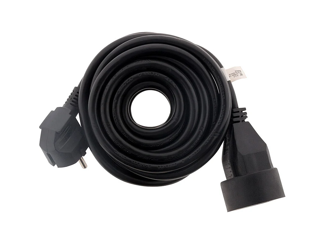Prolunga elettrica nera 16A HO5VV-F 3G1,5mm² - 5m - Zenitech
