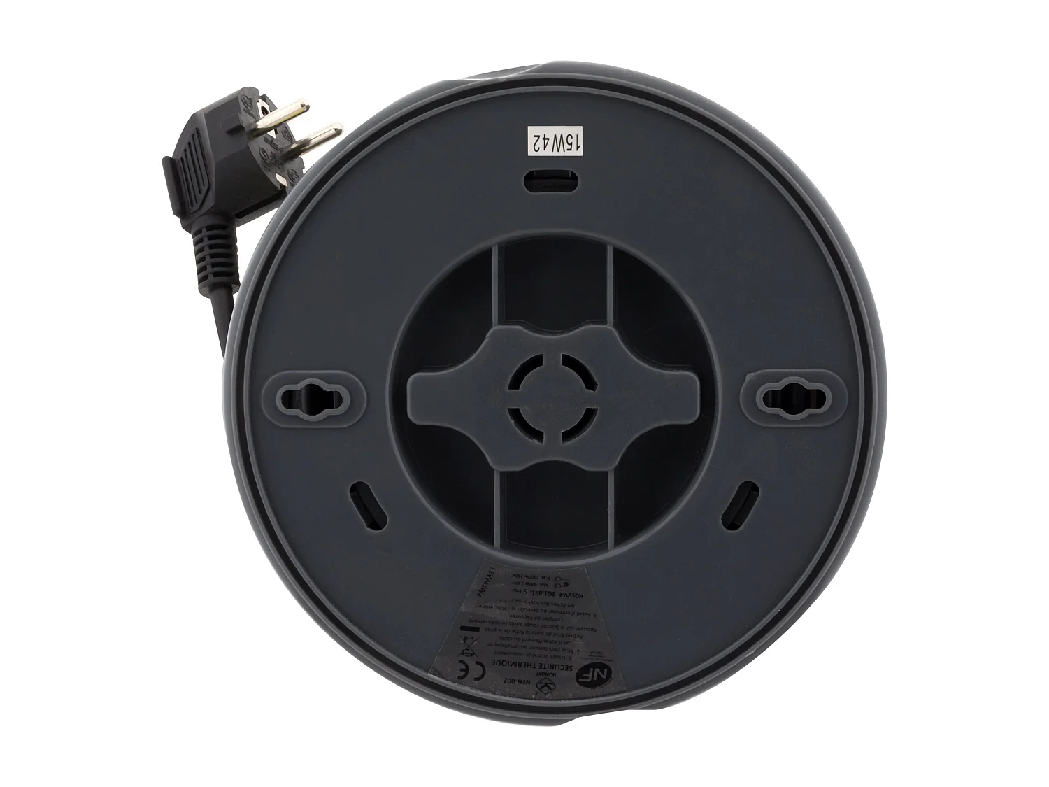 Enrouleur H05VV-F 4 prises 3G1mm² 5m + coupe-circuit - Gris - Zenitech