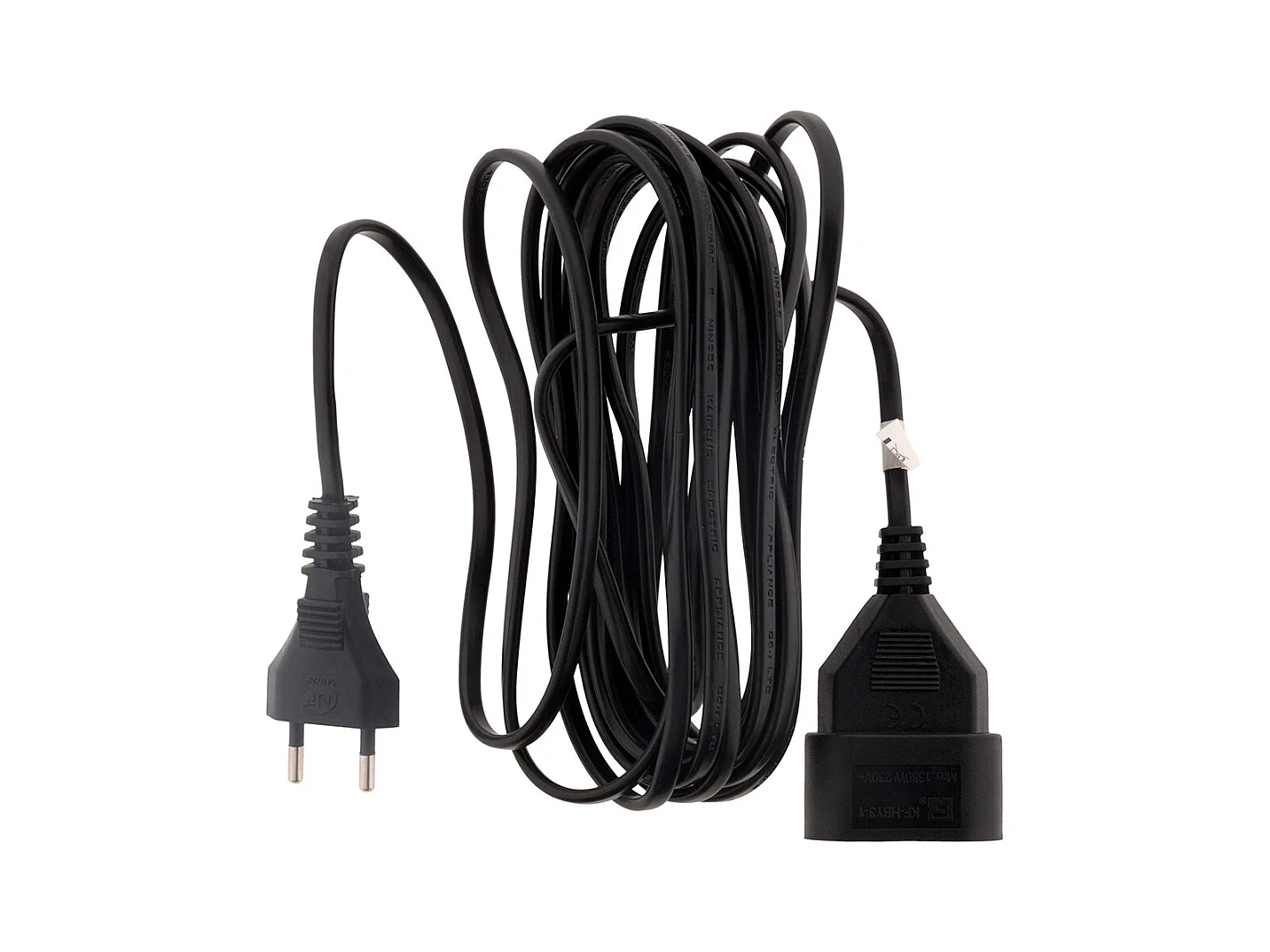 Cabo de extensão doméstico de 10 m - 1380 W 6 A - preto - Zenitech