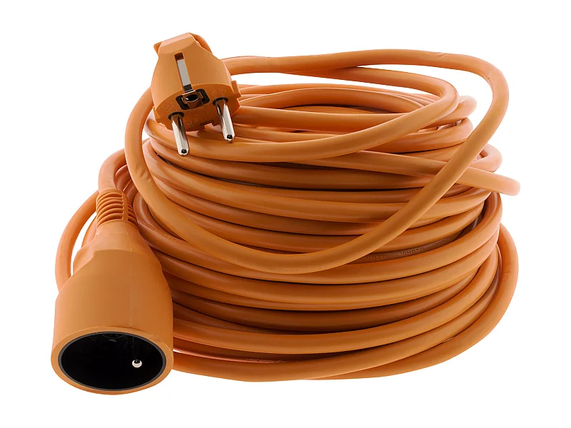 Prolongador de Jardín 16A HO5VV-F 3G1,5mm² 2P+Tierra 25m - Naranja - Zenitech