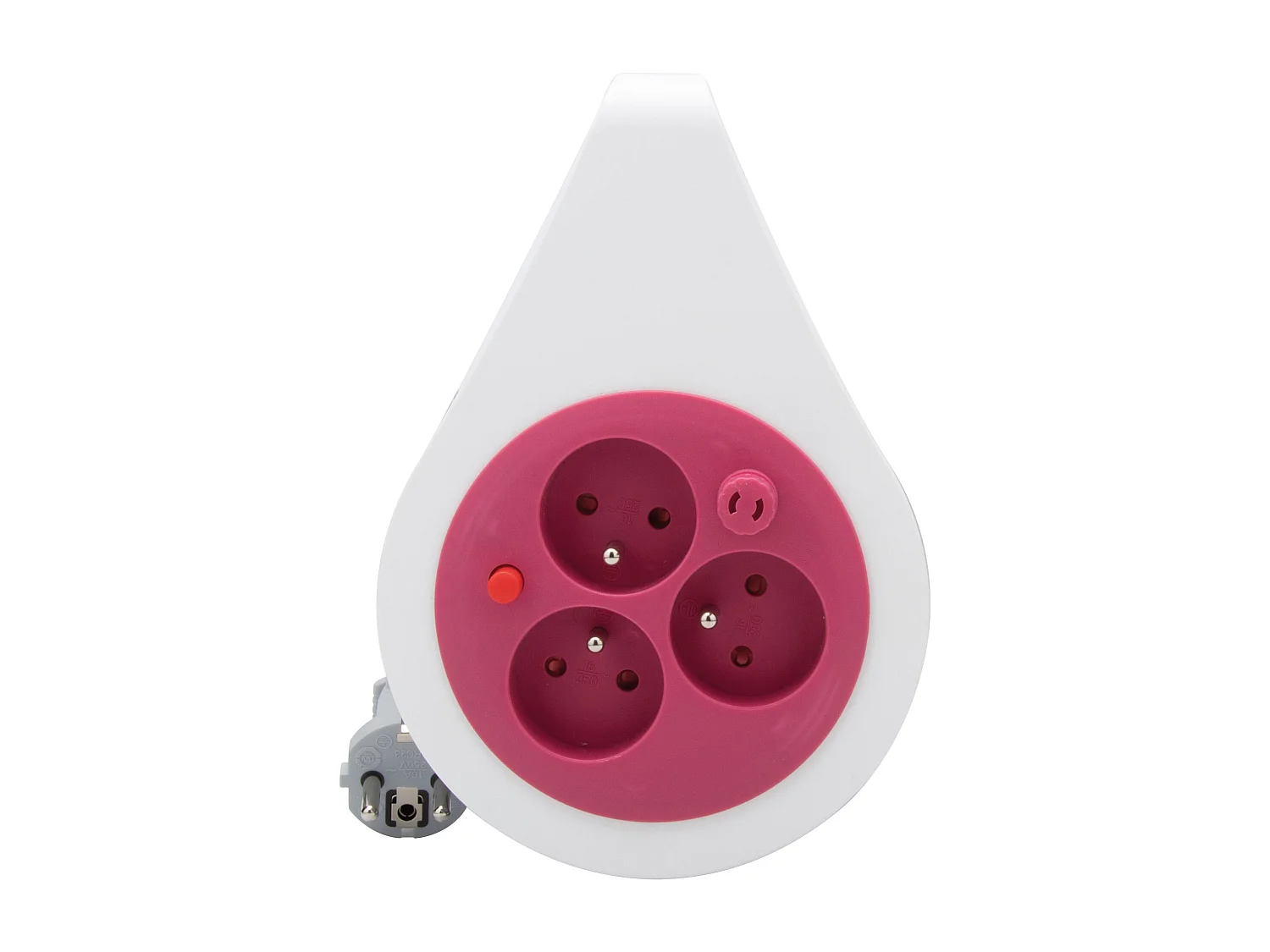 Mini enrouleur design 3 prises 2P+T - 7m Rose - Zenitech