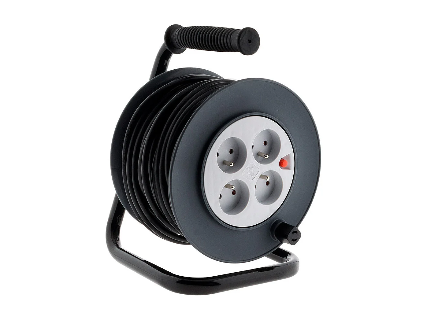 Enrouleur H05VV-F 4 prises 3G1,5mm² 15m + coupe-circuit - Noir - Zenitech