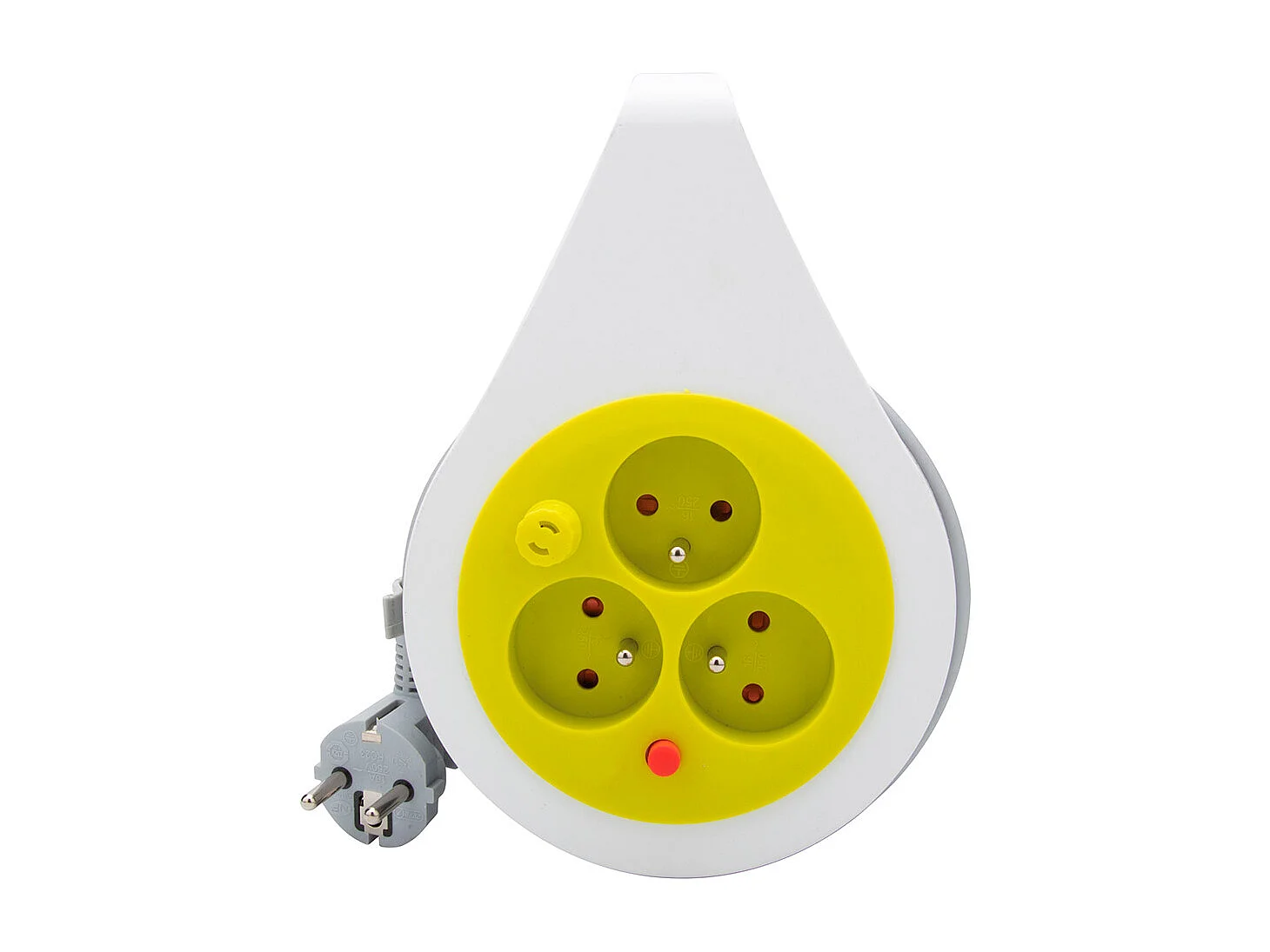 Mini enrouleur design 3 prises 2P+T - 7m - Vert - Zenitech