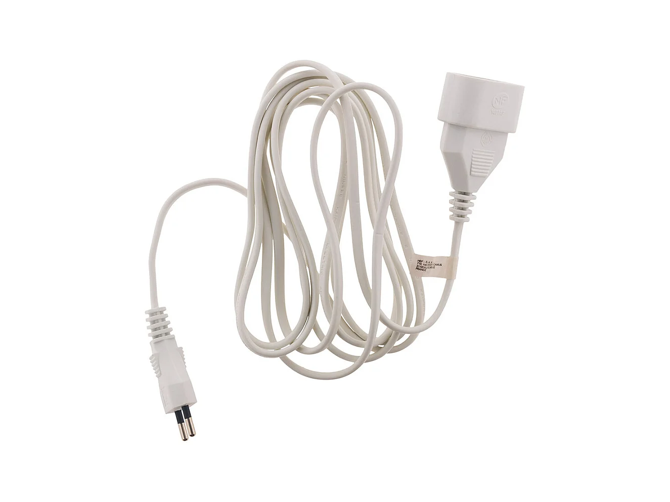 Rallonge domestique 10m - 1380W 6A - Blanc - Zenitech