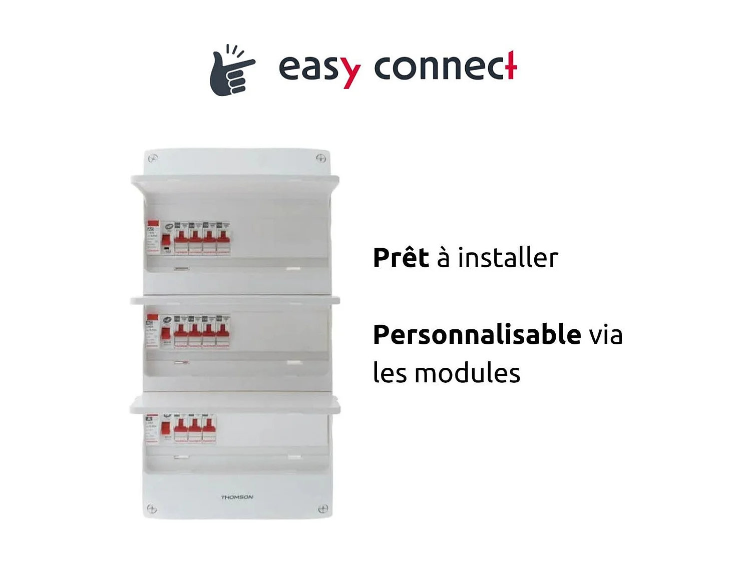 Coffret électrique pré-équipé 3 rangées/39 modules - 3 ID/11 disjoncteurs - EasyConnect - Thomson