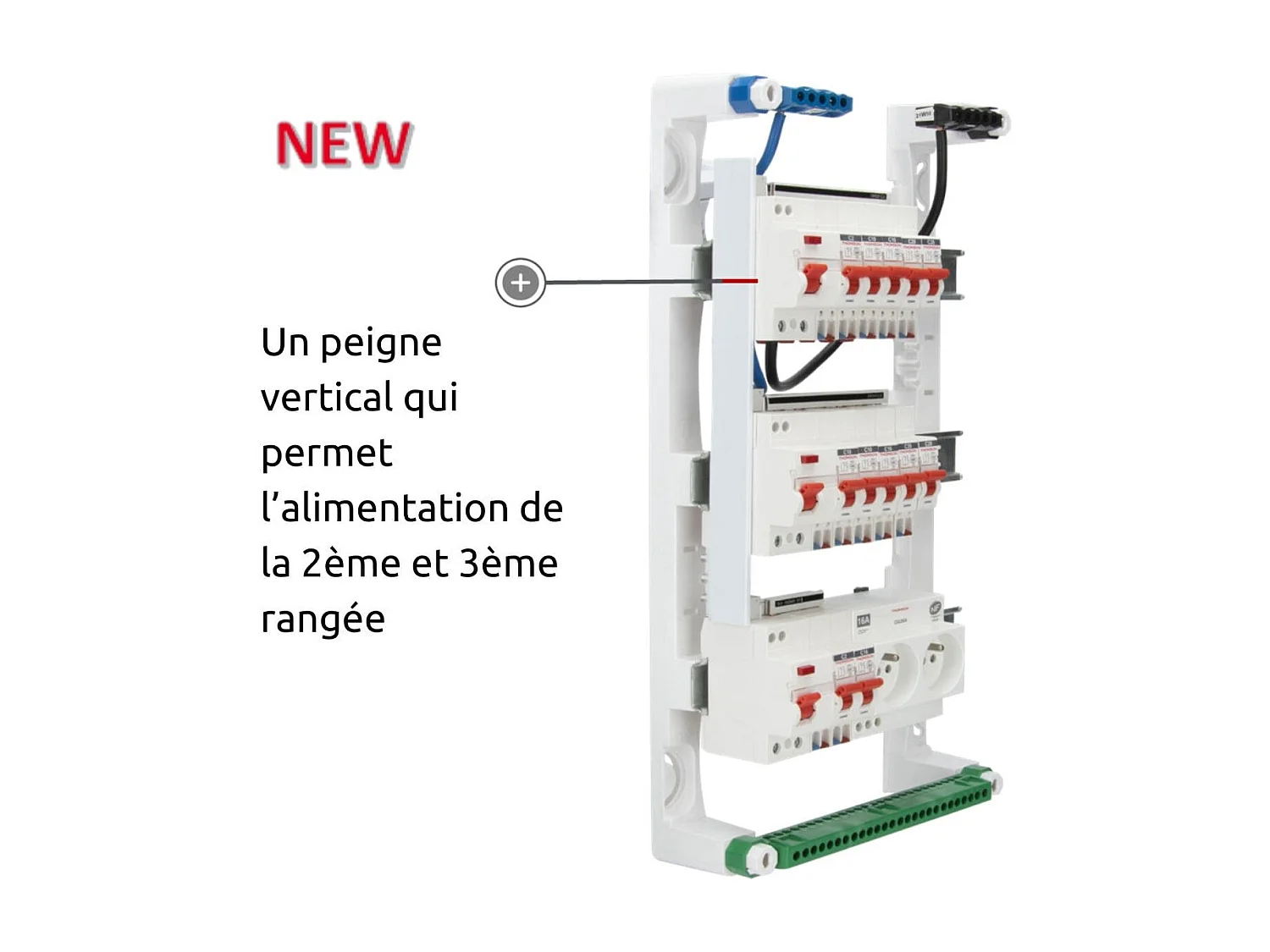 Coffret électrique pré-équipé 3 rangées/39 modules - 3 ID/11 disjoncteurs - EasyConnect - Thomson
