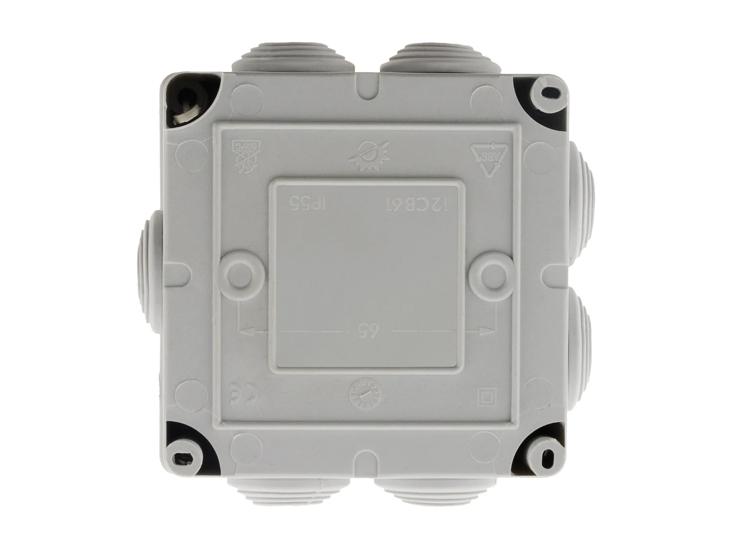 Waterdichte vierkante verdeeldoos 100x100x50 om te schroeven IP55 - Zenitech