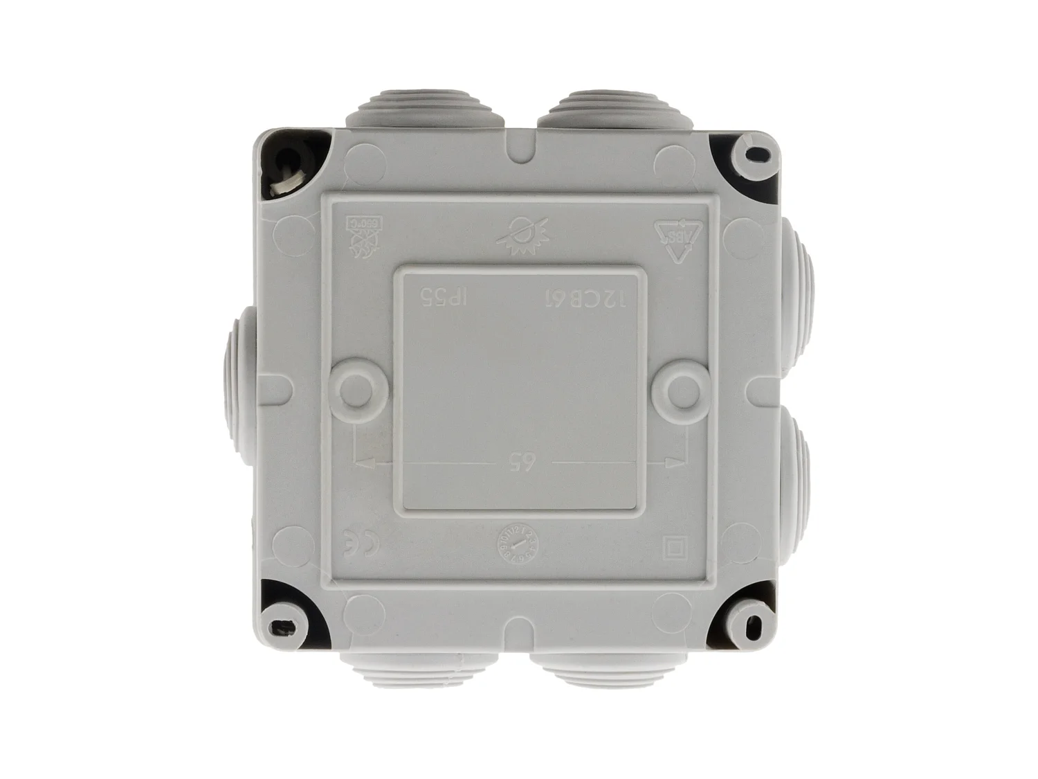 Wasserdichte quadratische Abzweigdose 100x100x50 zum Schrauben IP55 - Zenitech