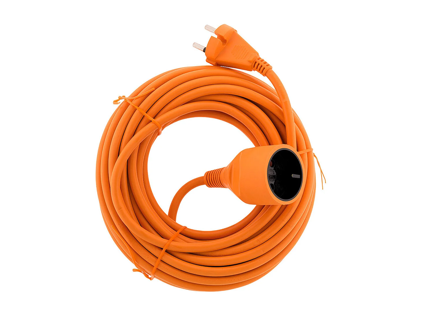 Prolongateur sans terre obturateur 16A HO5VV-F 2x1,5mm² 20m - orange - Zenitech