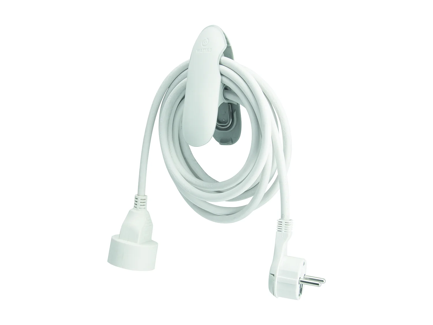 Rallonge 5m avec pince - blanc - Watt and Co