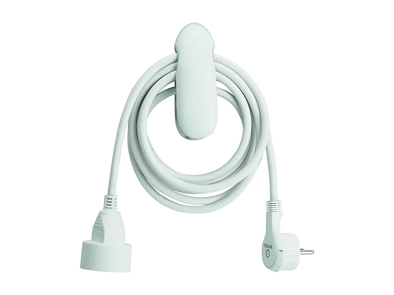 Rallonge 5m avec pince - blanc - Watt and Co