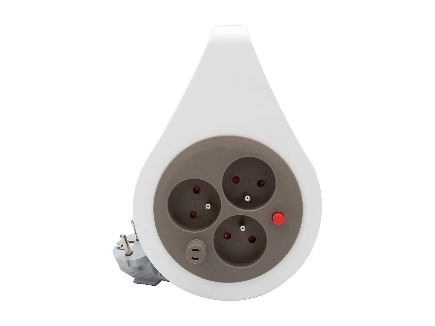 Mini enrouleur design 3 prises 2P+T - 7m Taupe - Zenitech
