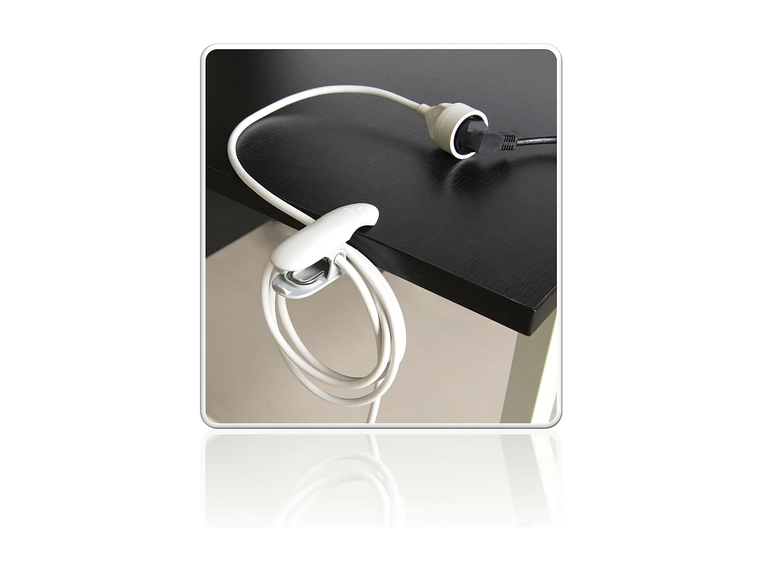 Rallonge 3m avec pince - blanc - Watt and Co