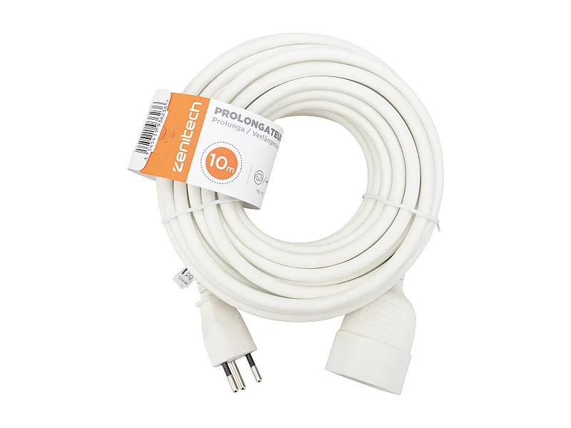Prolongateur suisse T12/T13 H05VV-F 3x1,5mm² 10m - Blanc - Zenitech