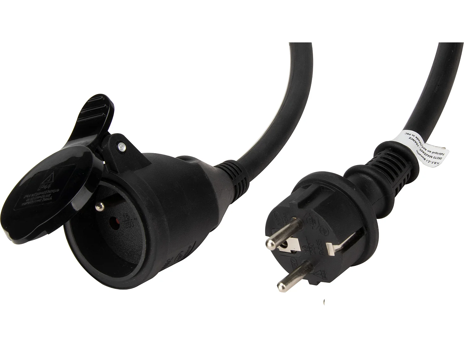 Prolongateur pour chantier HO7RN-F 16A 3G2,5mm² 10m - Noir - Zenitech