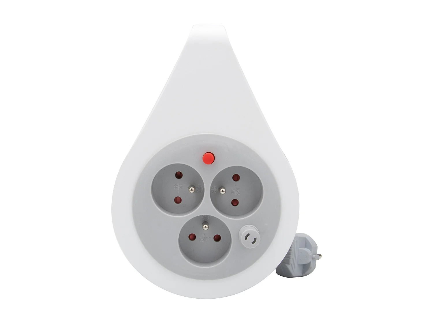 Mini enrouleur design 3 prises 2P+T - 7m - Gris - Zenitech