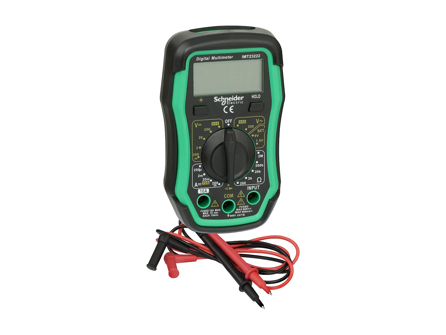 Multimètre numérique Cat III (600V) - Vert - Schneider