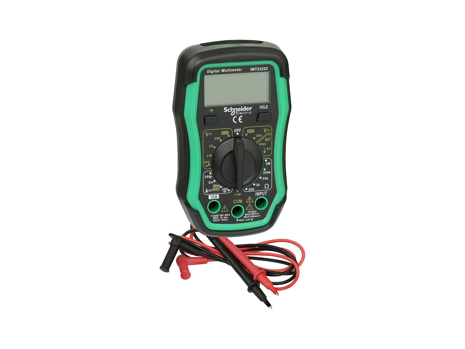 Multimètre numérique Cat III (600V) - vert - Schneider