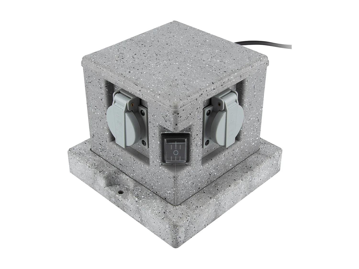 Borne jardin IP44 4 x 16A + 2 interrupteurs câble H07RN-F 3G1,5mm² 4,5m - Zenitech