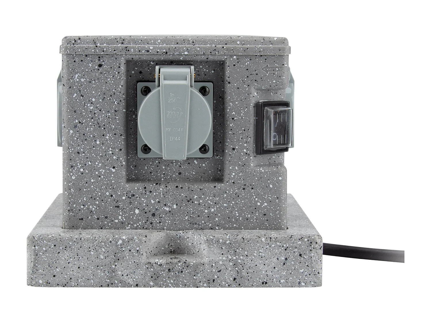 Borne jardin IP44 4 x 16A + 2 interrupteurs câble H07RN-F 3G1,5mm² 4,5m - Zenitech