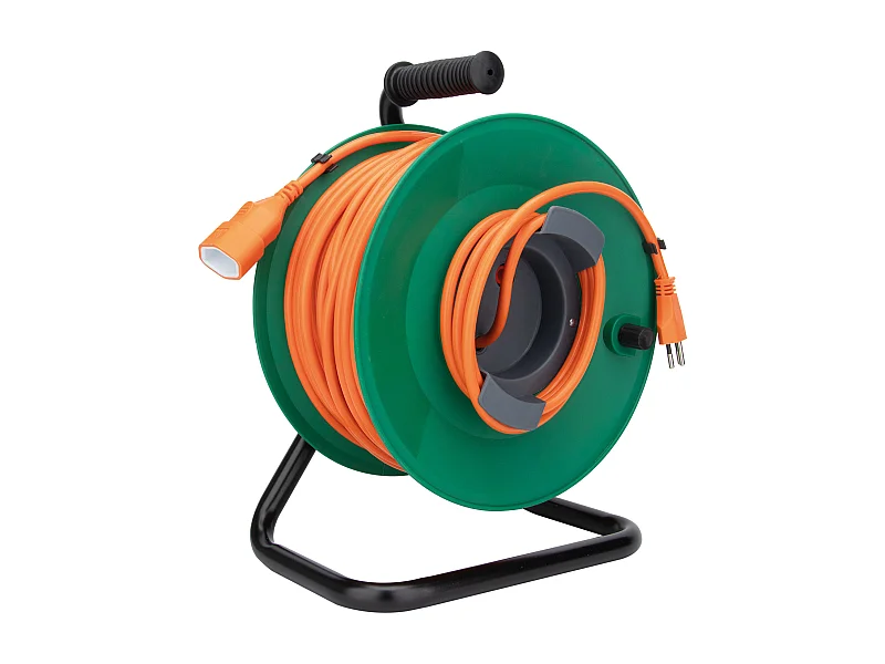 Enrouleur de jardin suisse T12/T13 50m - Orange/Vert - Zenitech