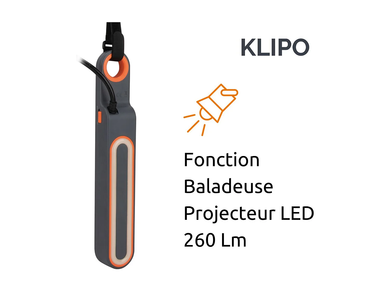 Bloc multiprise Klipo travaux et chantiers avec lampe LED - 3 prises 2P+T et USB Orange - Zenitech