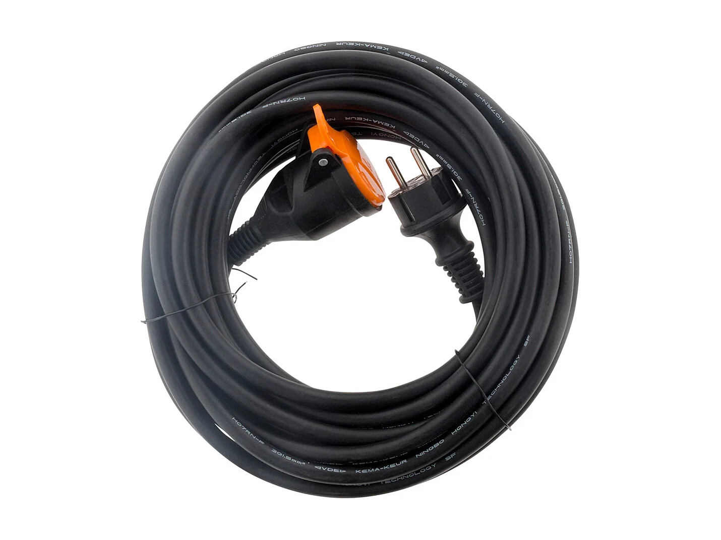 Prolunga stagna 25m 2P H05VV-F 2x 1,5mm² con clip di fissaggio arancione - Zenitech