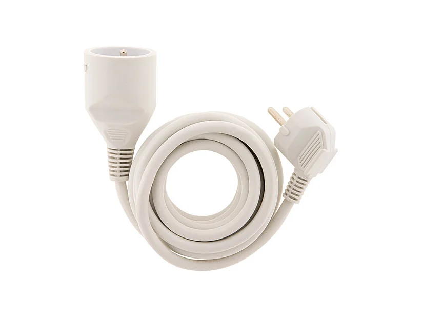 Prolongateur 16A 2P+T HO5VV-F 3G1,5mm² - Blanc 5m - Zenitech