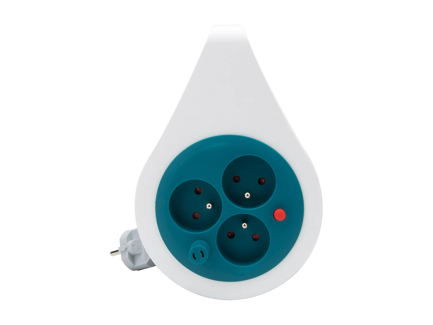 Mini enrouleur design 3 prises 2P+T - 7m - Bleu - Zenitech