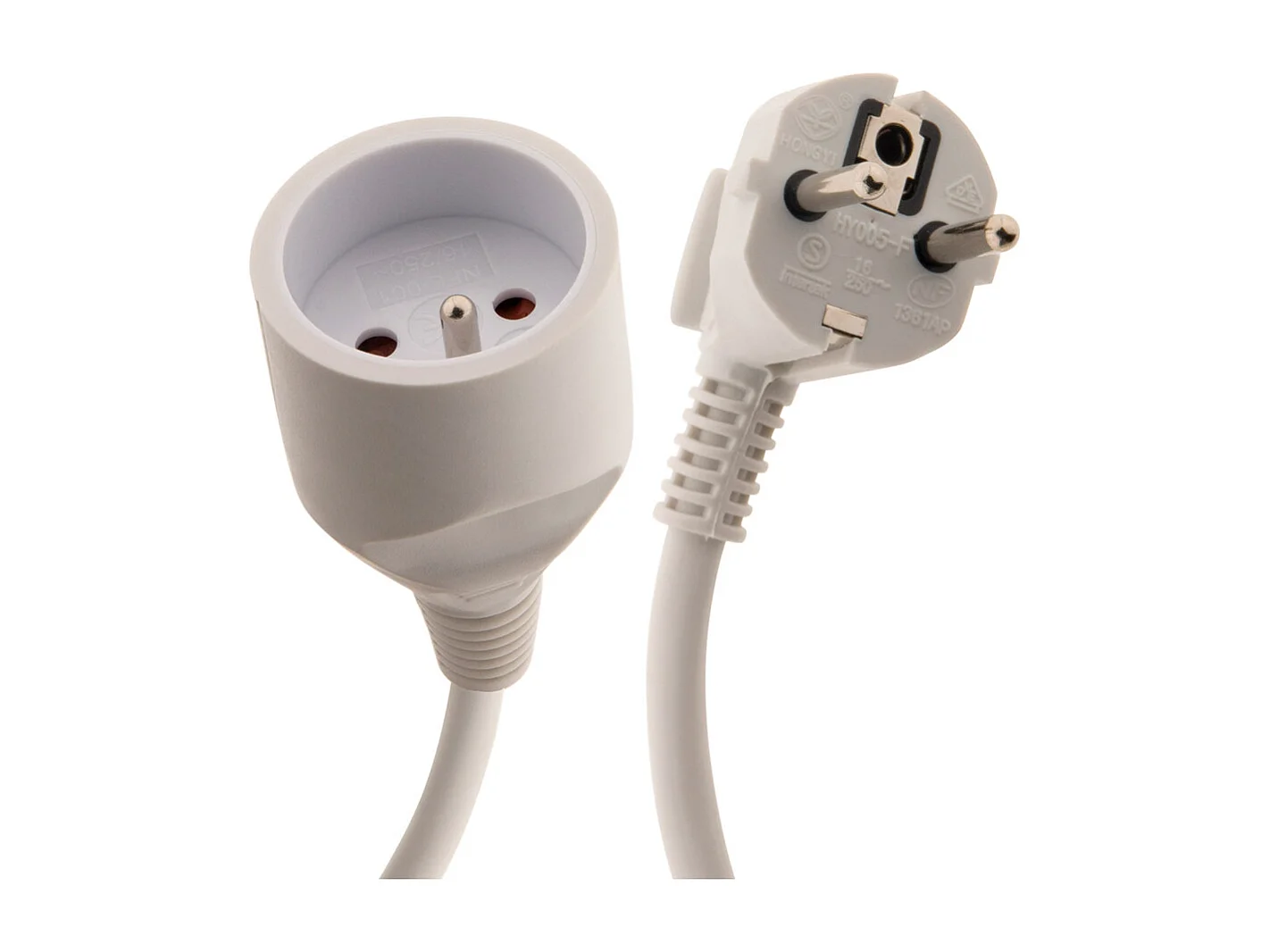 Verlängerungskabel 16A 2P+T HO5VV-F 3G1,5mm² Weiß 10m - Zenitech