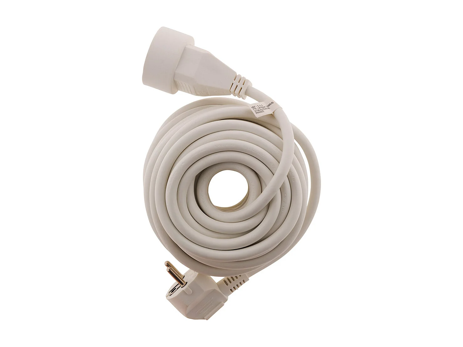 Verlängerungskabel 16A 2P+T HO5VV-F 3G1,5mm² Weiß 10m - Zenitech