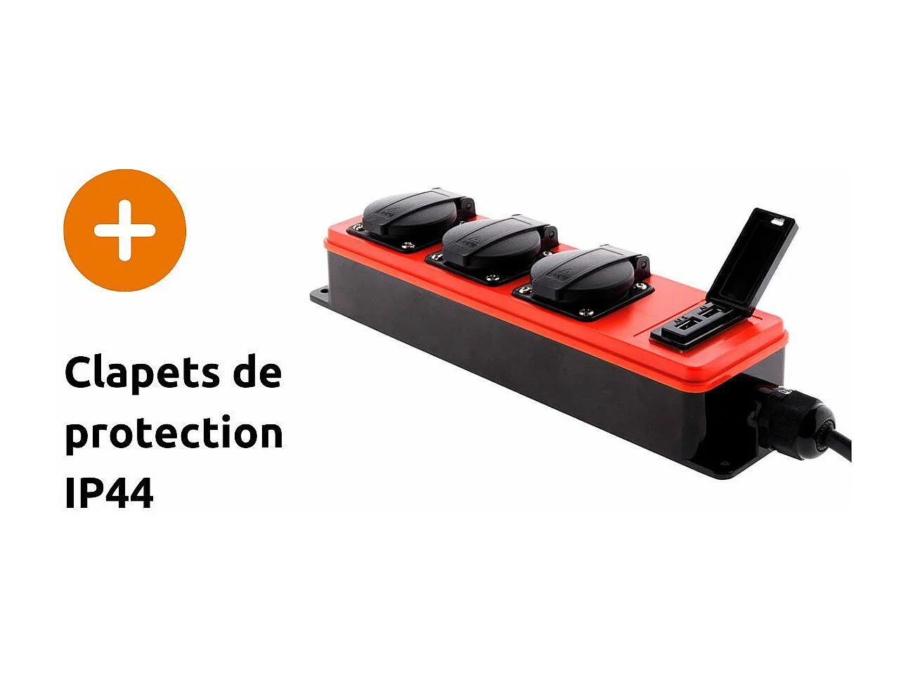 Multiprise étanche 3 prises 16A 2P+T + USB - Zenitech