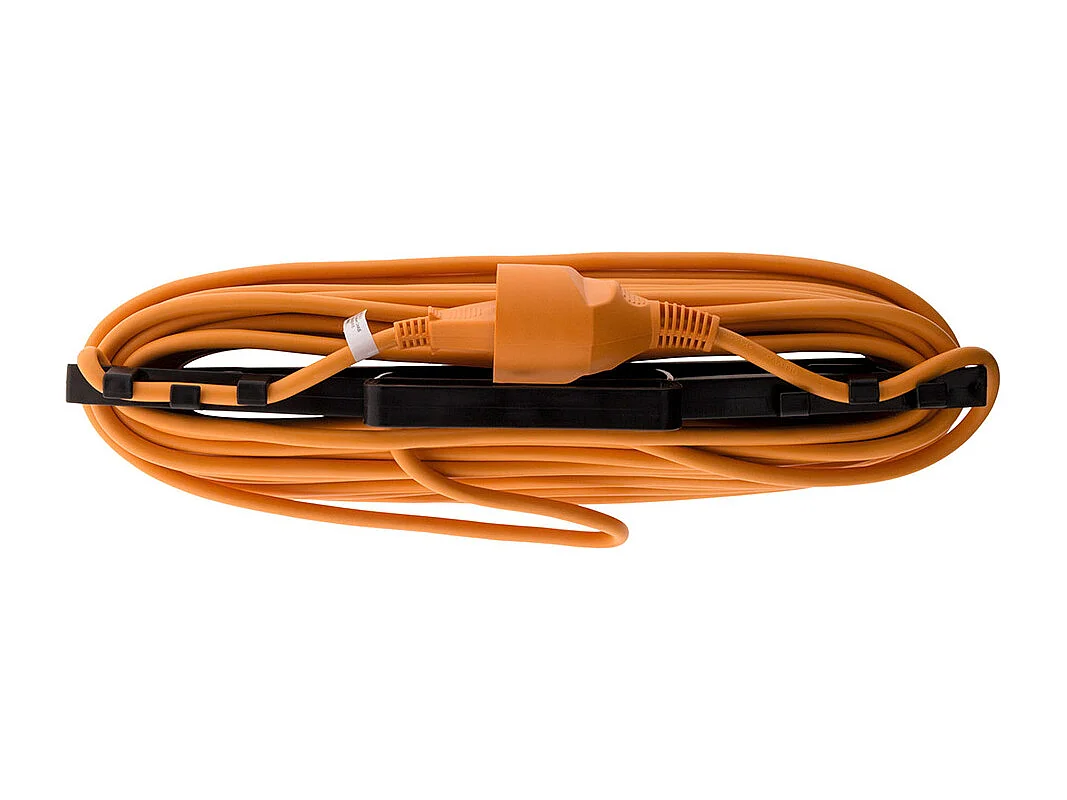 Prolunga elettrica da giardino 25m 2x1,5mm² arancione 16A 3680W con guanti omaggio - Zenitech