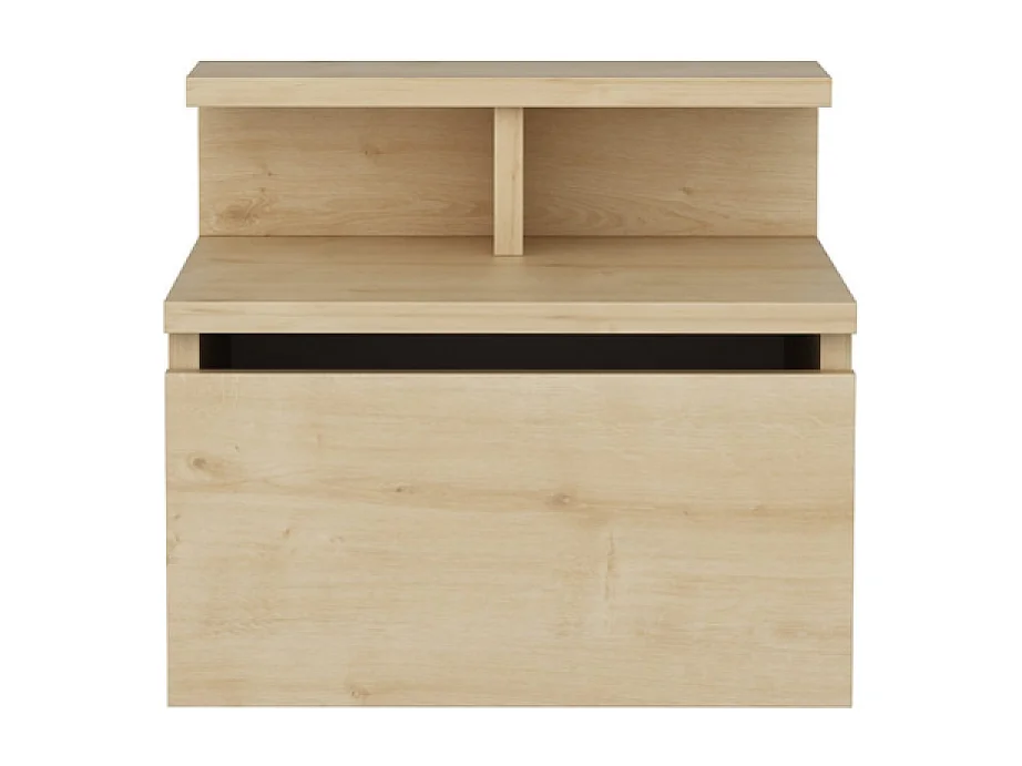 Comodino murale in legno con cassetto e ripiano VISBY